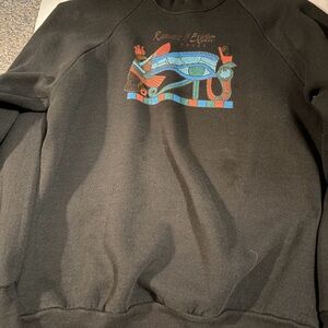 Vintage Denver Egyptian exhibit fruit of the Loom Black Crewneck Sweatshirt